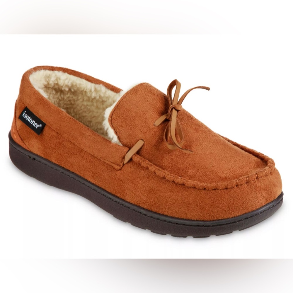 ISOTONER Mens Slippers Size 13-14 Gel Infused Memory Foam Comfort Washable New
